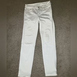 Calvin Klein white skinny ankle jeans
